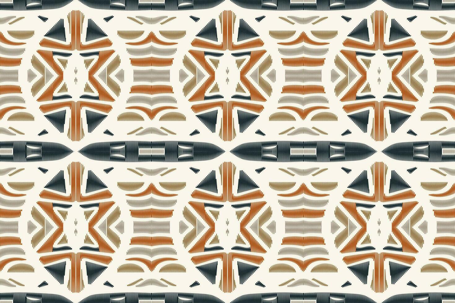 ikat damast- paisley broderi bakgrund. ikat Ränder geometrisk etnisk orientalisk mönster traditionell.aztec stil abstrakt vektor illustration.design för textur, tyg, kläder, inslagning, sarong.