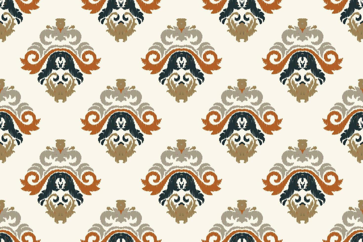 Ikat Blumen- Paisley Stickerei Hintergrund. Ikat aztekisch geometrisch ethnisch orientalisch Muster traditionell.aztekisch Stil abstrakt Vektor illustration.design zum Textur, Stoff, Kleidung, Verpackung, Sarong.