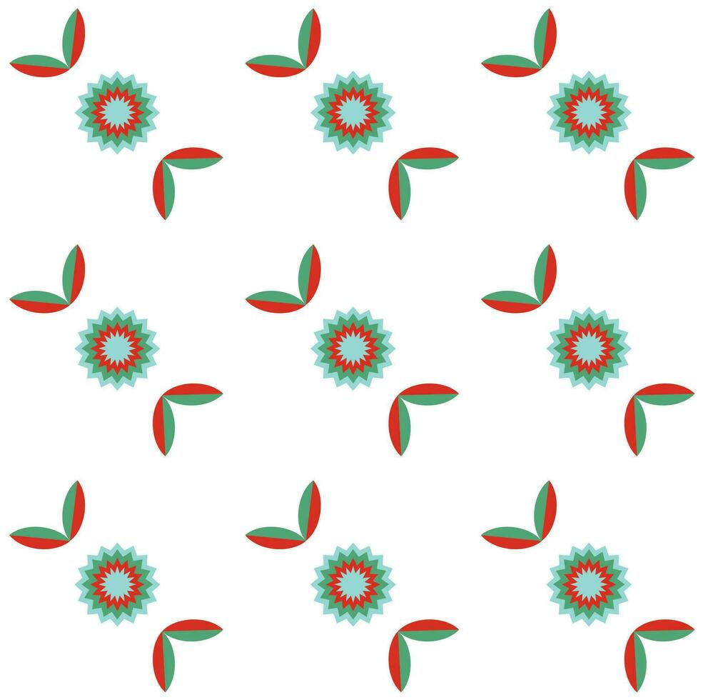 vektor sömlös bakgrund i scandinavian stil geometrisk mönster blommor på en vit bakgrund vektor eps10