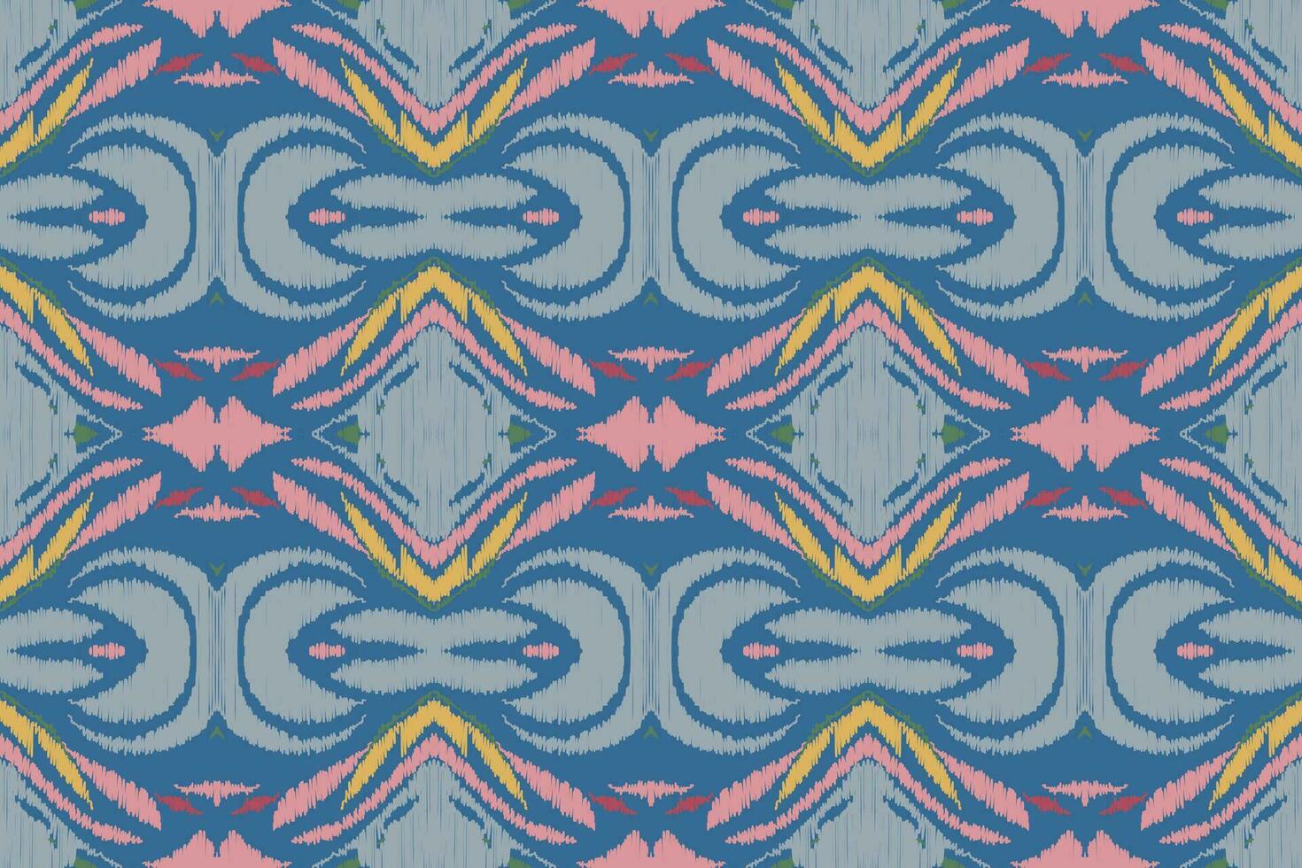 ikat damast- paisley broderi bakgrund. ikat blommig geometrisk etnisk orientalisk mönster traditionell.aztec stil abstrakt vektor illustration.design för textur, tyg, kläder, inslagning, sarong.