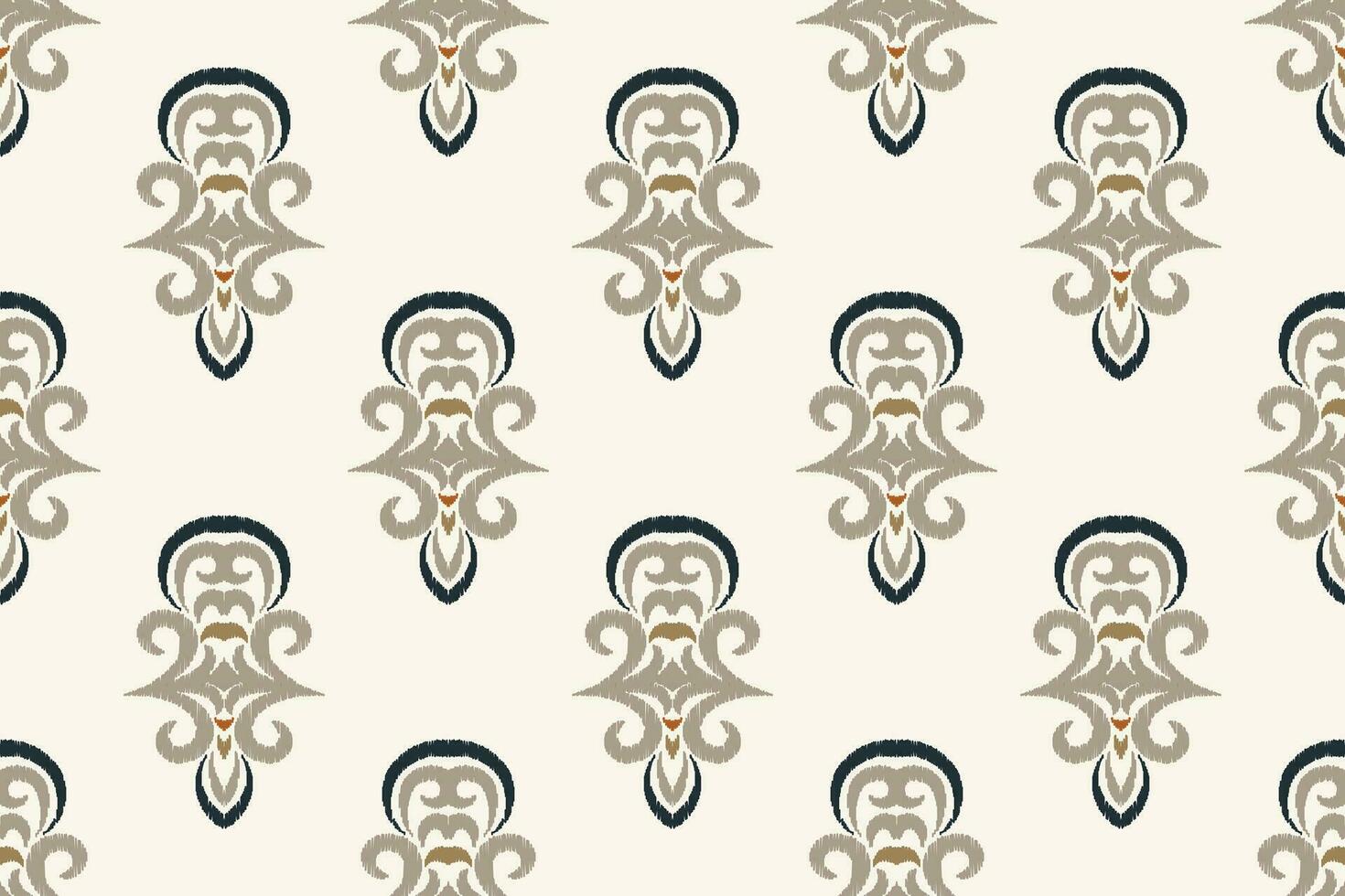 ikat blommig paisley broderi bakgrund. ikat mönster geometrisk etnisk orientalisk mönster traditionell.aztec stil abstrakt vektor illustration.design för textur, tyg, kläder, inslagning, sarong.