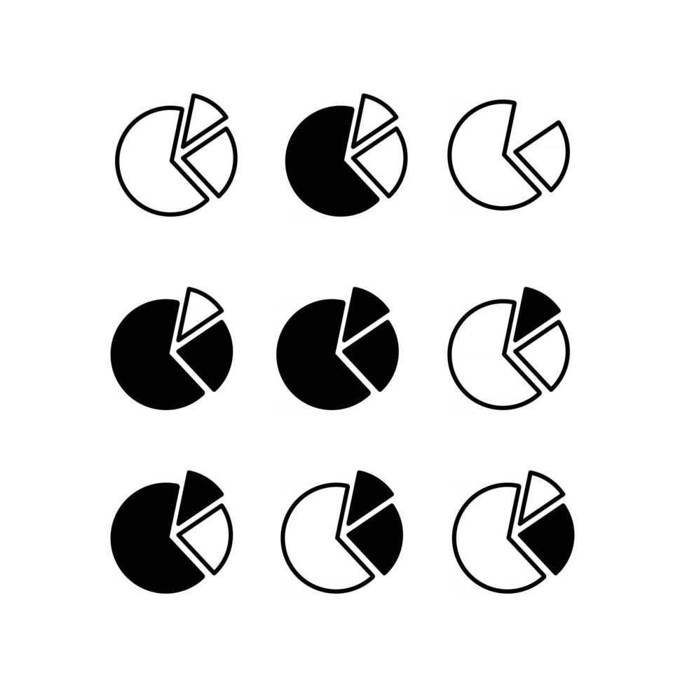 cirkeldiagram ikonuppsättning vektor