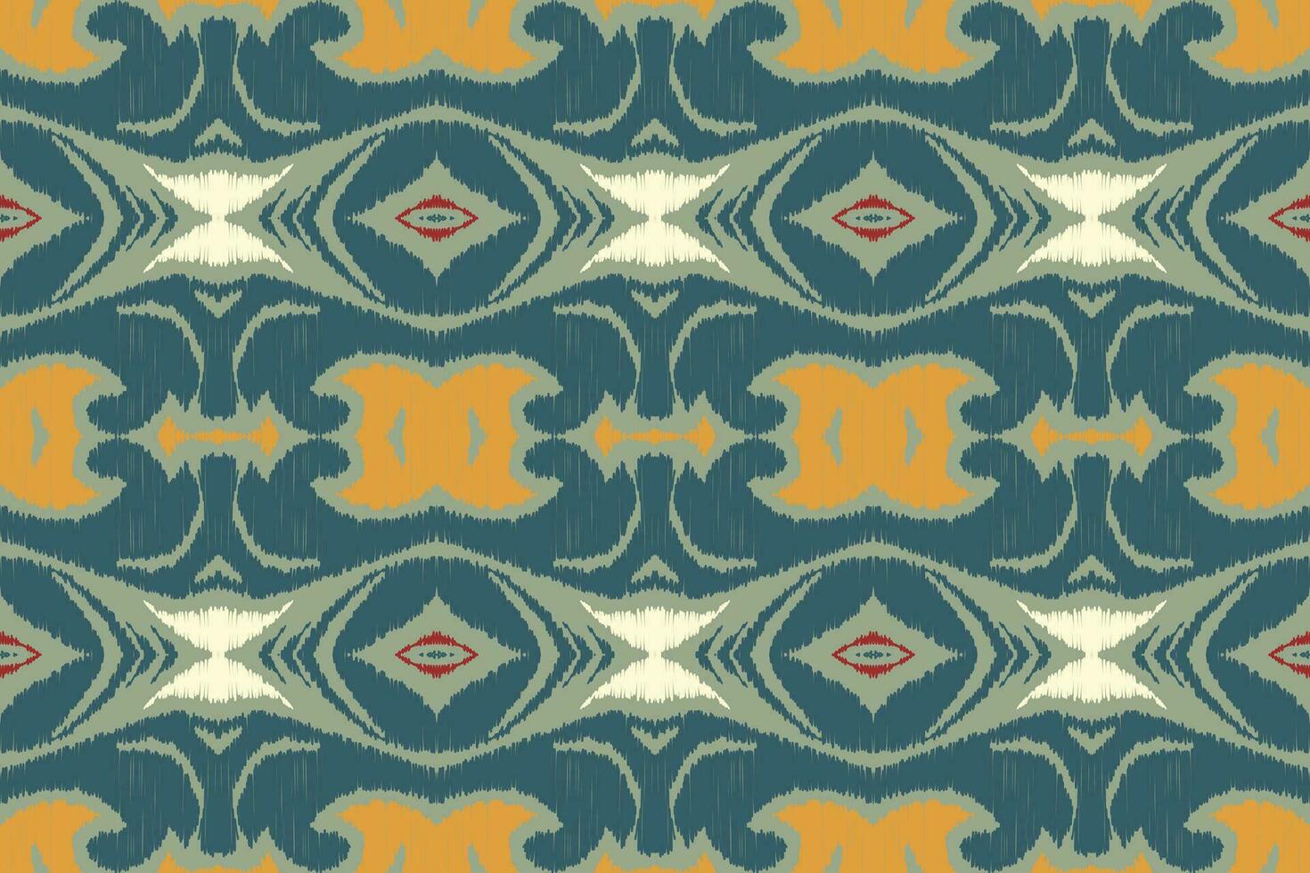 ikat blommig paisley broderi bakgrund. ikat blomma geometrisk etnisk orientalisk mönster traditionell.aztec stil abstrakt vektor illustration.design för textur, tyg, kläder, inslagning, sarong.