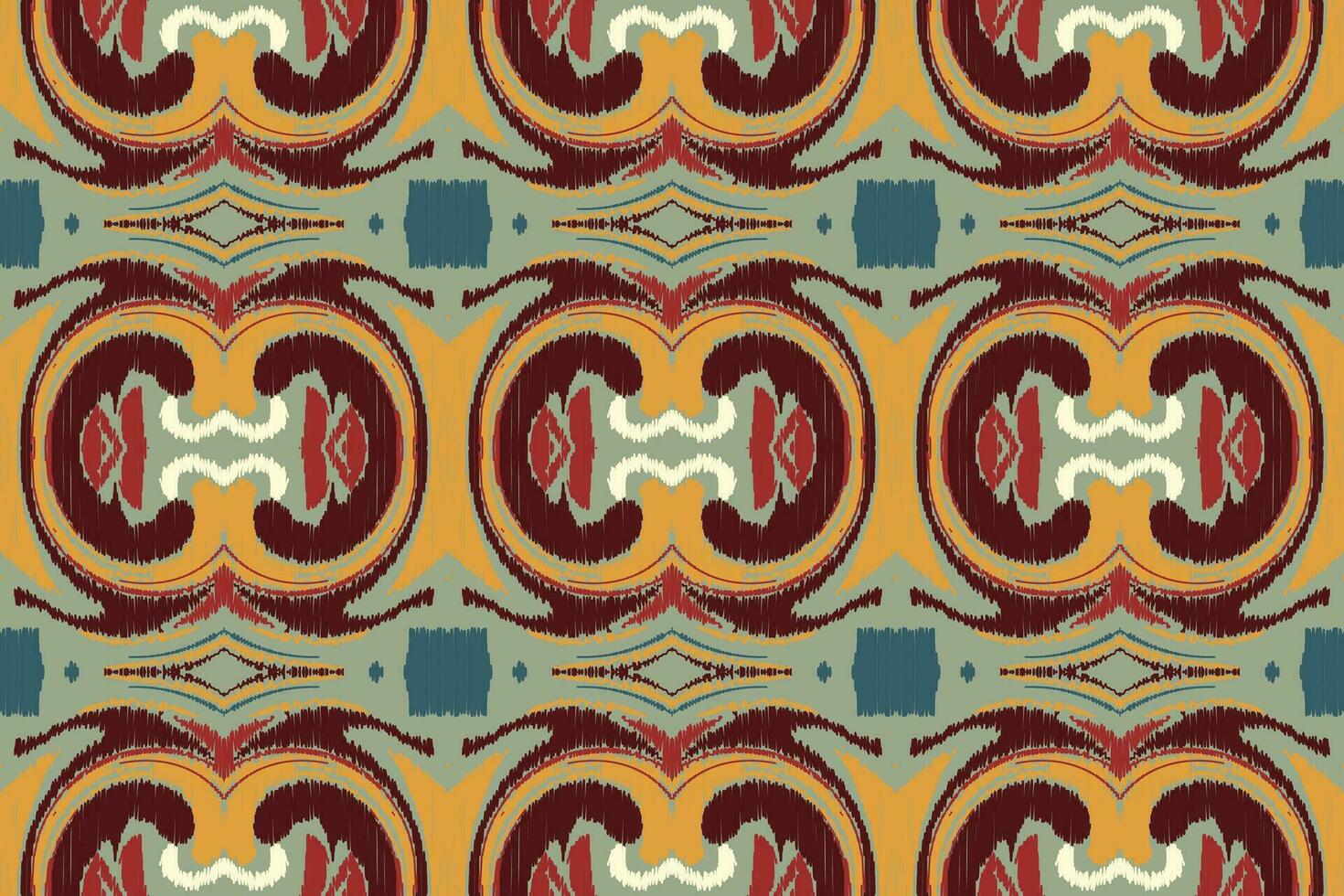 Ikat Blumen- Paisley Stickerei Hintergrund. Ikat Blumen- geometrisch ethnisch orientalisch Muster traditionell. Ikat aztekisch Stil abstrakt Design zum drucken Textur, Stoff, Saree, Sari, Teppich. vektor