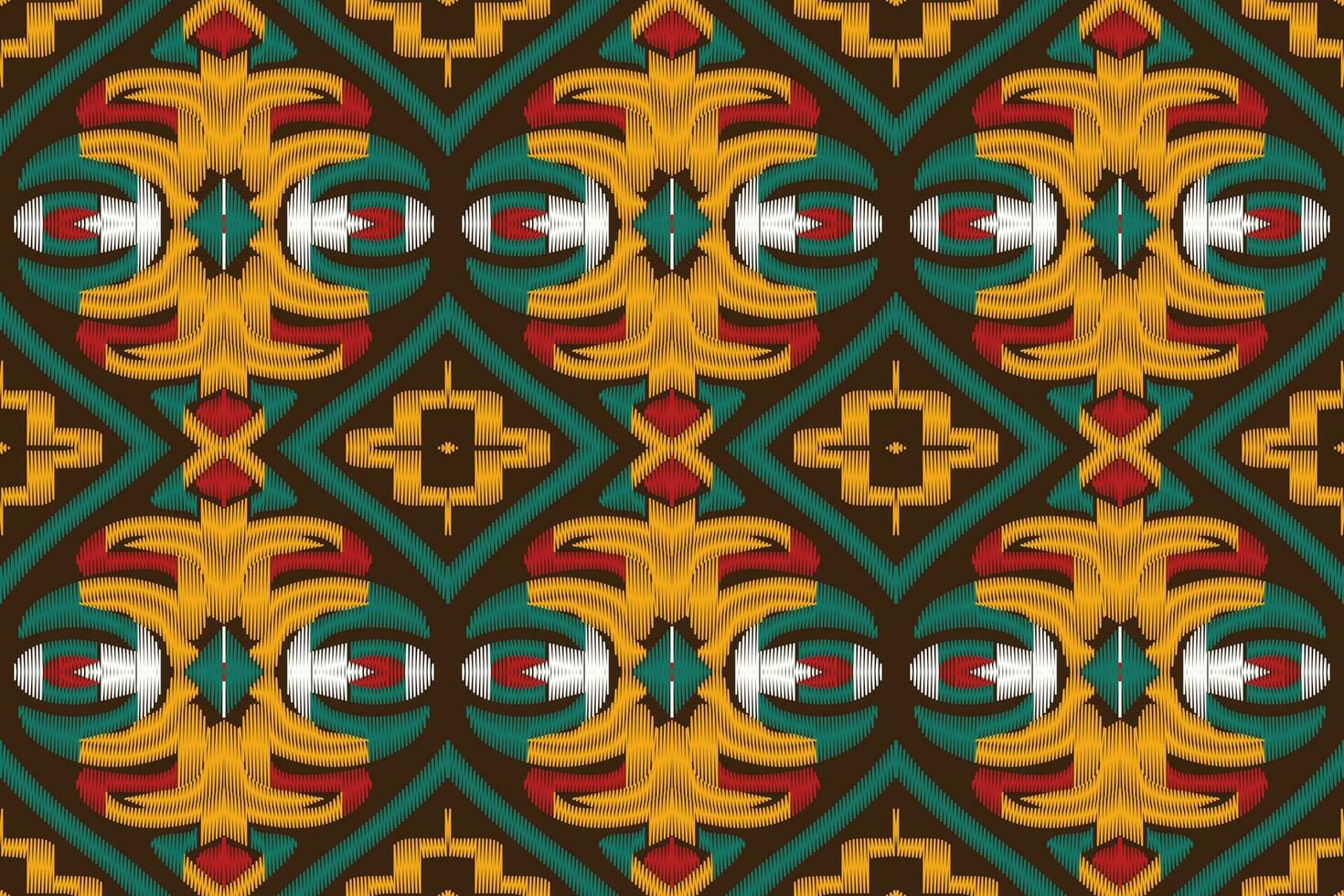 ikat blommig paisley broderi bakgrund. ikat blomma geometrisk etnisk orientalisk mönster traditionell. ikat aztec stil abstrakt design för skriva ut textur, tyg, saree, sari, matta. vektor