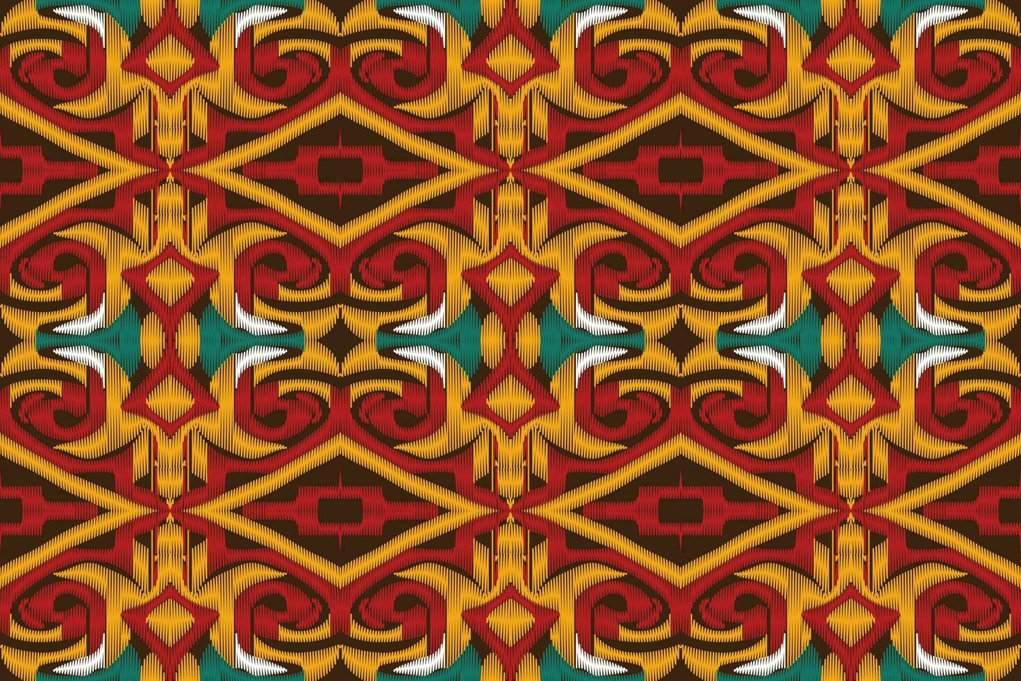 ikat damast- paisley broderi bakgrund. ikat blomma geometrisk etnisk orientalisk mönster traditionell.aztec stil abstrakt vektor illustration.design för textur, tyg, kläder, inslagning, sarong.