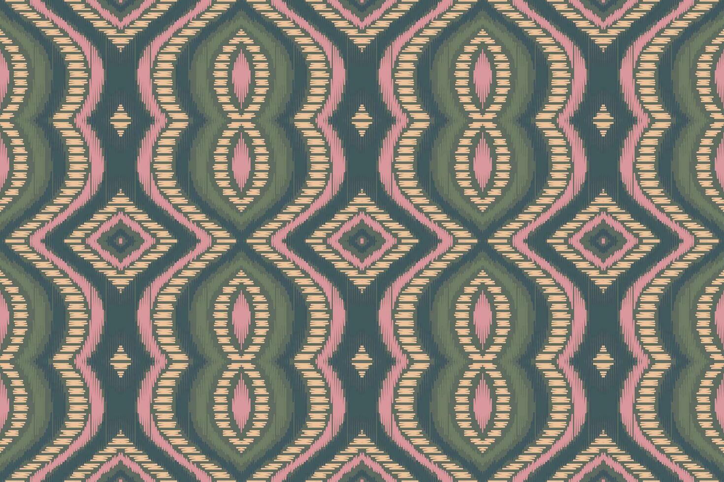 ikat damast- paisley broderi bakgrund. ikat vektor geometrisk etnisk orientalisk mönster traditionell. ikat aztec stil abstrakt design för skriva ut textur, tyg, saree, sari, matta.
