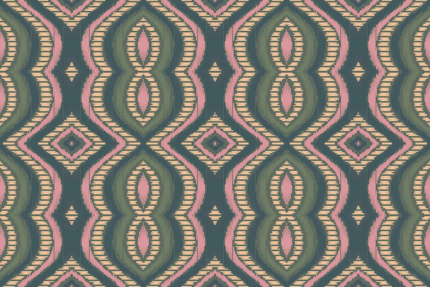 Ikat Damast Paisley Stickerei Hintergrund. Ikat Vektor geometrisch ethnisch orientalisch Muster traditionell. Ikat aztekisch Stil abstrakt Design zum drucken Textur, Stoff, Saree, Sari, Teppich.