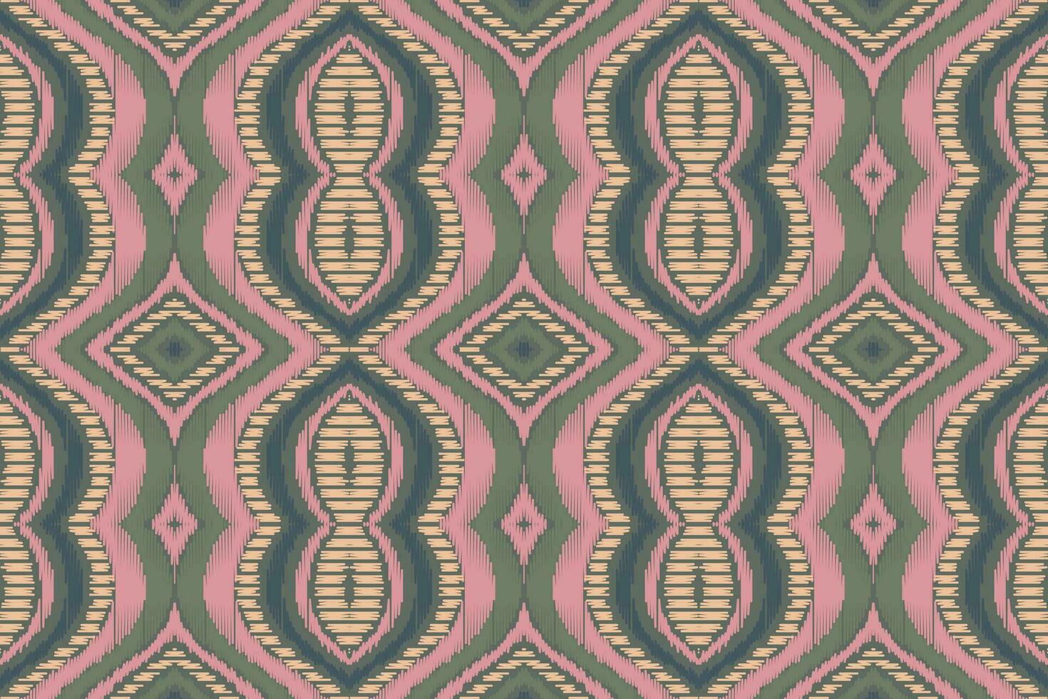 ikat damast- paisley broderi bakgrund. ikat vektor geometrisk etnisk orientalisk mönster traditionell.aztec stil abstrakt vektor illustration.design för textur, tyg, kläder, inslagning, sarong.