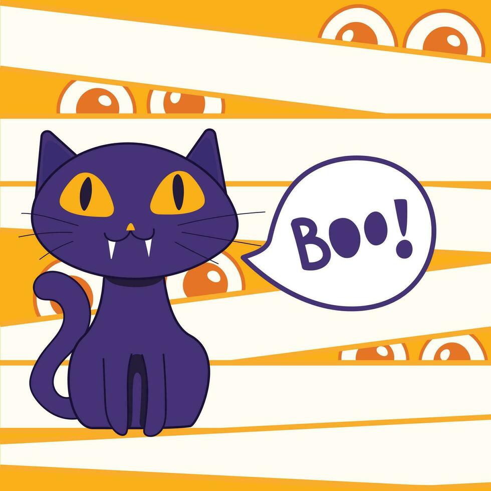 Guck-Guck violett Katze auf ein Gaze Hintergrund. vektor