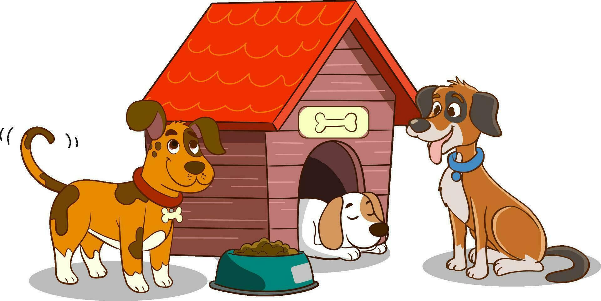 Haus Garten Hundehütte Karikatur Vektor