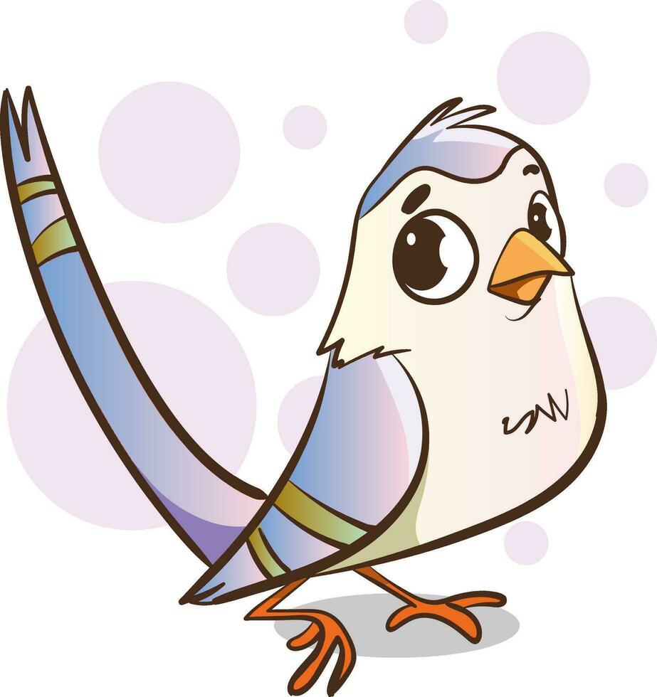 Cartoon lustiger Vogel fliegen isoliert auf weißem Hintergrund vektor