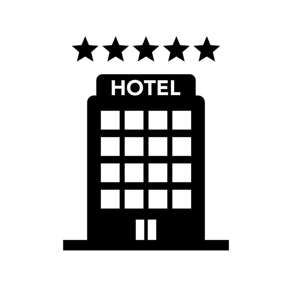 fünf Star Hotel Silhouette Symbol. Vektor. vektor