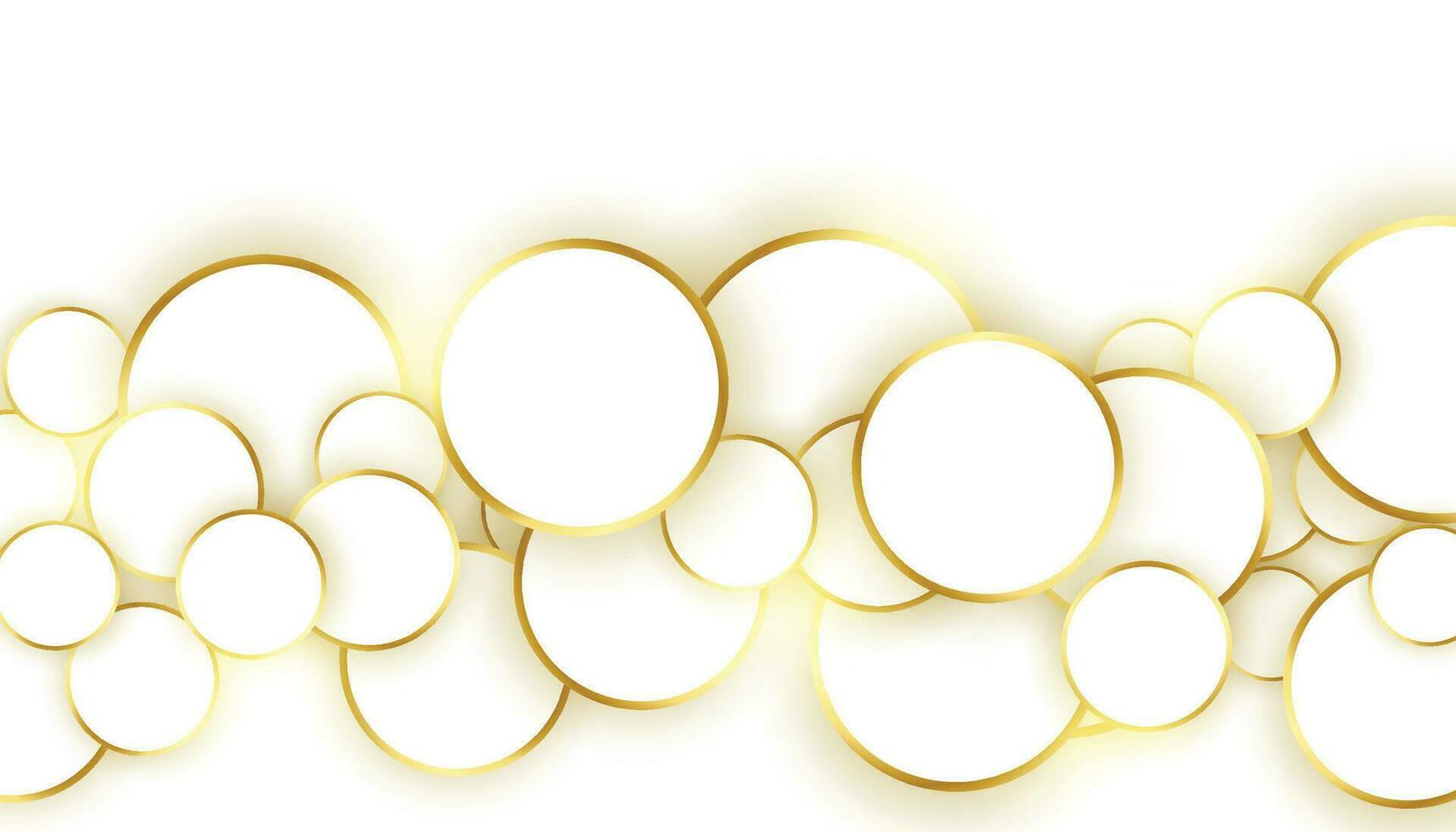 abstrakt guld cirklar rader överlappande på diagonal rader vit bakgrund. du kan använda sig av för annons, affisch, mall, företag presentation. vektor illustration