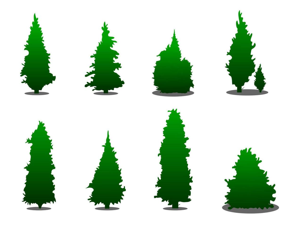 samling av platt träd ikon. kan vara Begagnade till illustrera några natur eller friska livsstil ämne. vektor