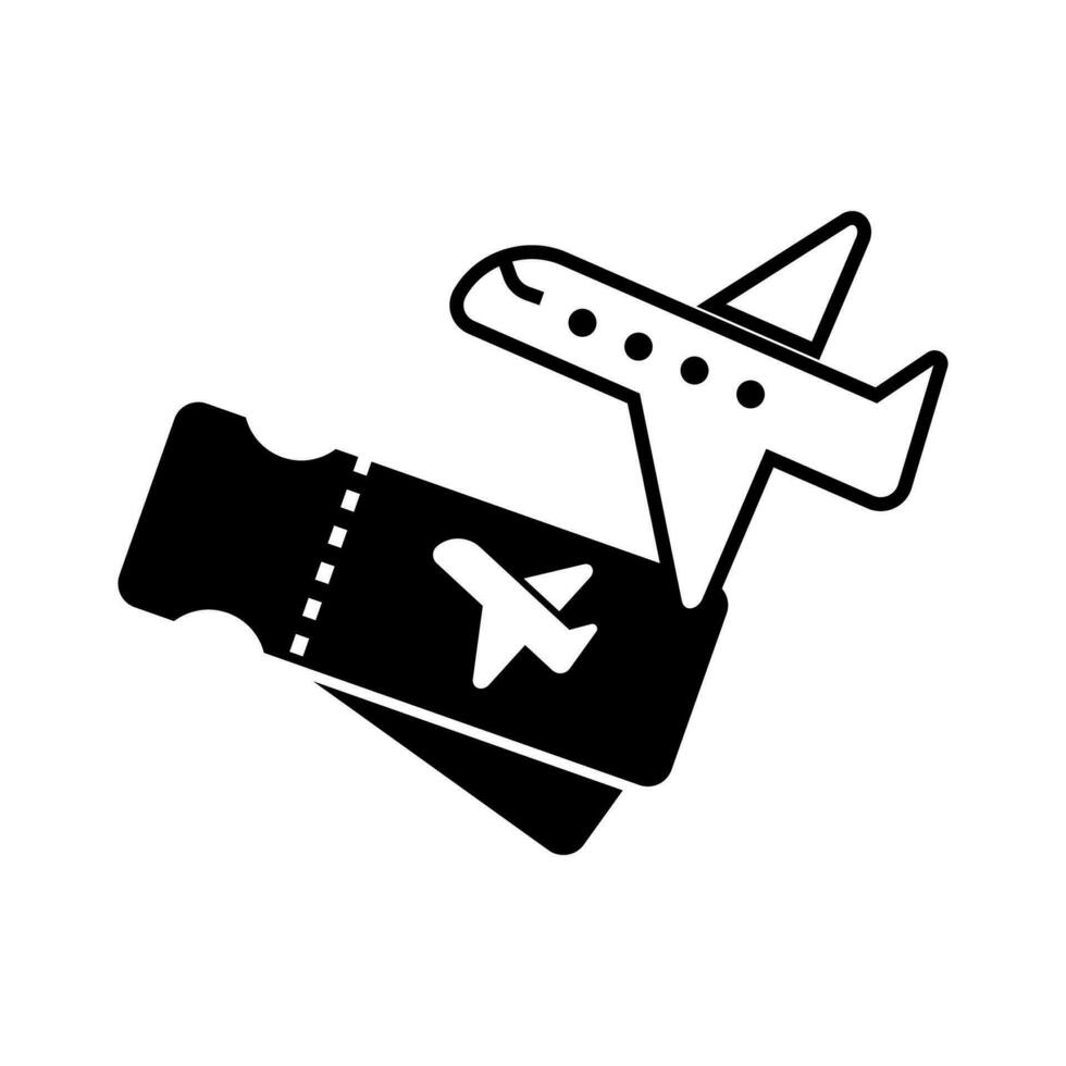 Fluggesellschaft Fahrkarte und Flugzeug Symbol. International Reise. Vektor. vektor