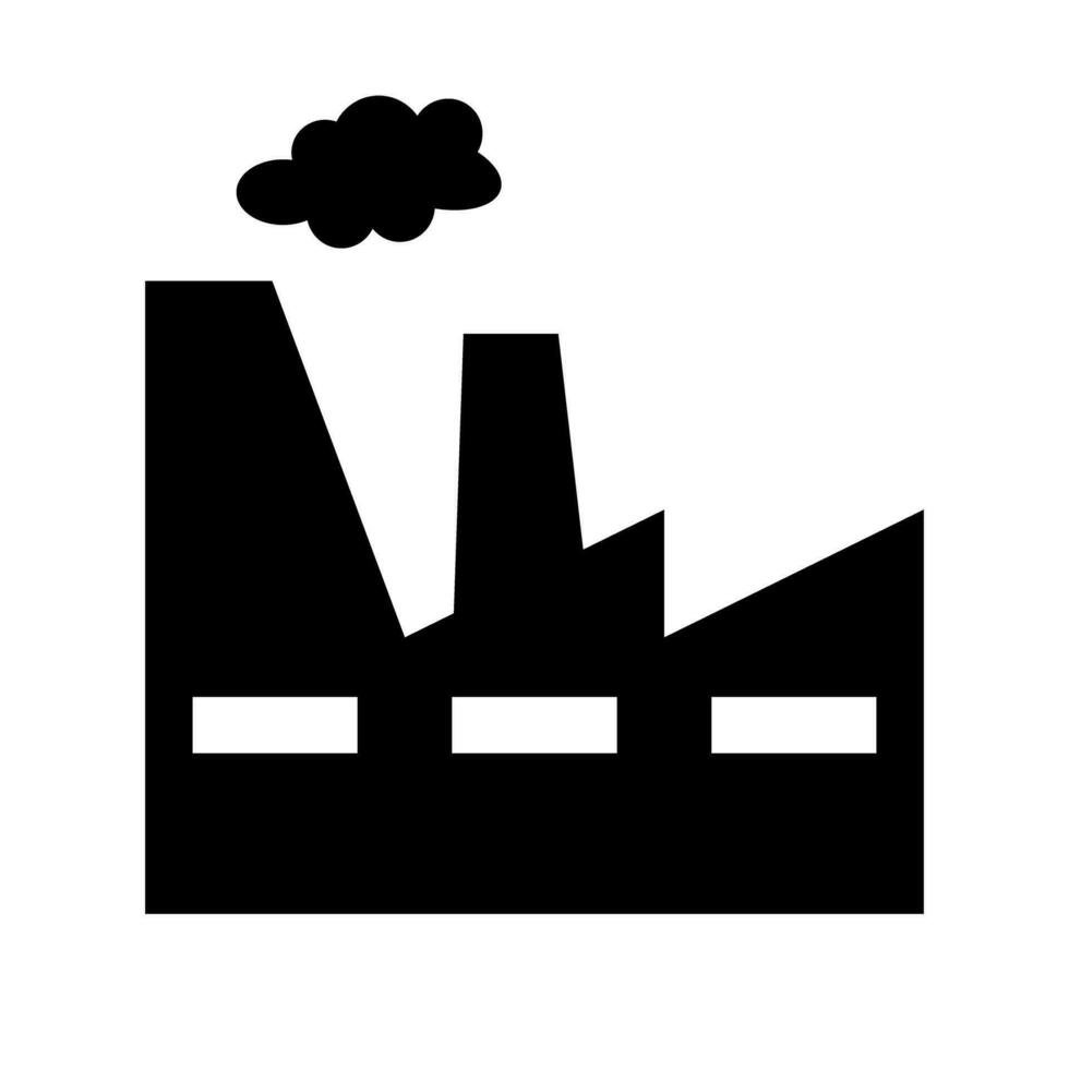 Herstellung Pflanze oder Fabrik Silhouette Symbol mit Rauch. Vektor. vektor