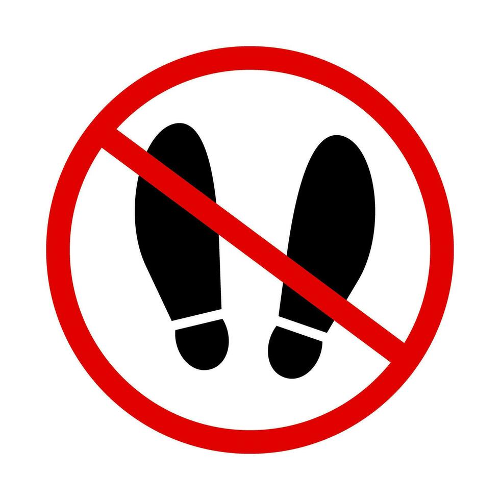 Nein Schuhe erlaubt unterzeichnen. streng Nein Schuhe auf das Boden. Vektor. vektor