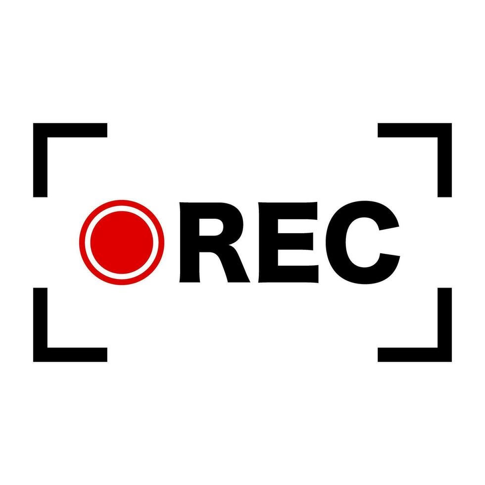 Aufzeichnung Symbol. Video Aufzeichnung unterzeichnen. rec Symbol. Vektor. vektor