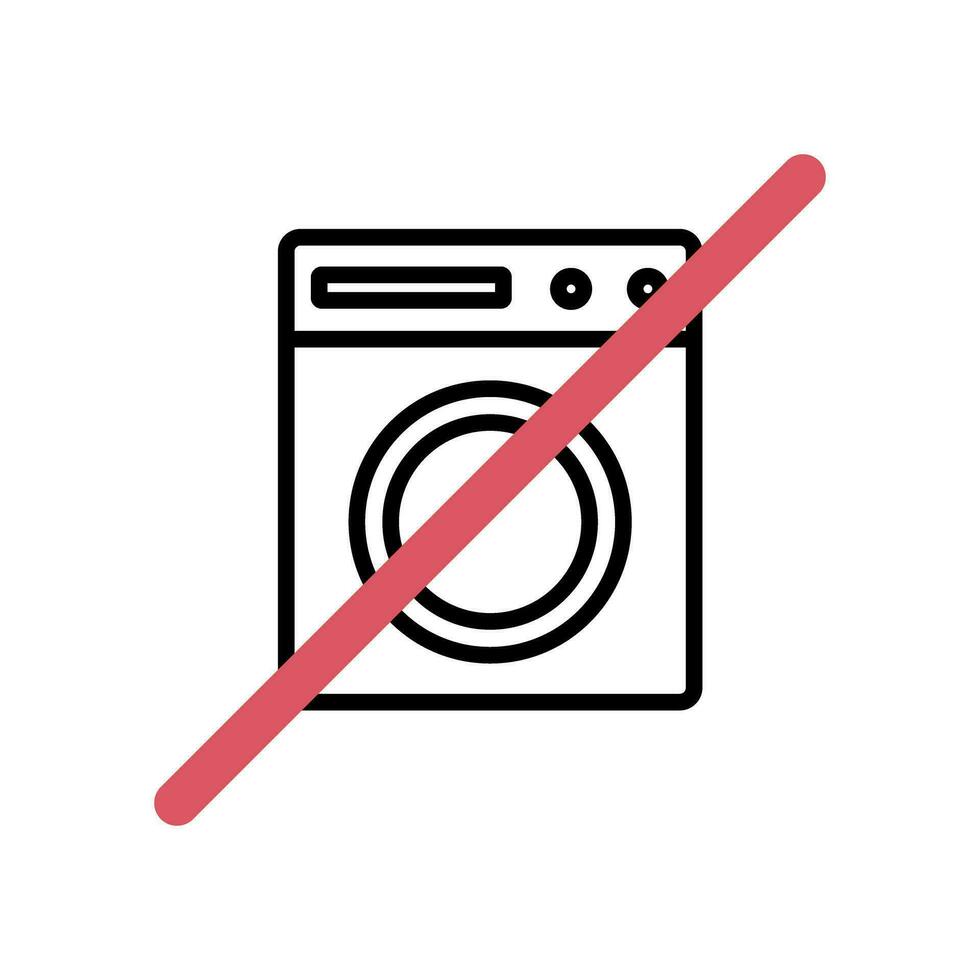 förbud av tvätt. förbud av tvättning maskin använda sig av. vektor. vektor