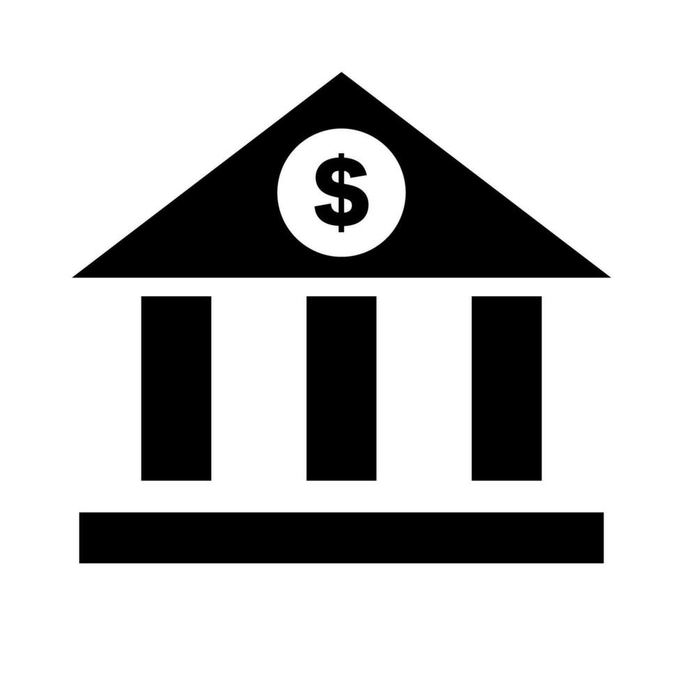 Bank Silhouette Symbol. zentral Bank. Vektor. vektor