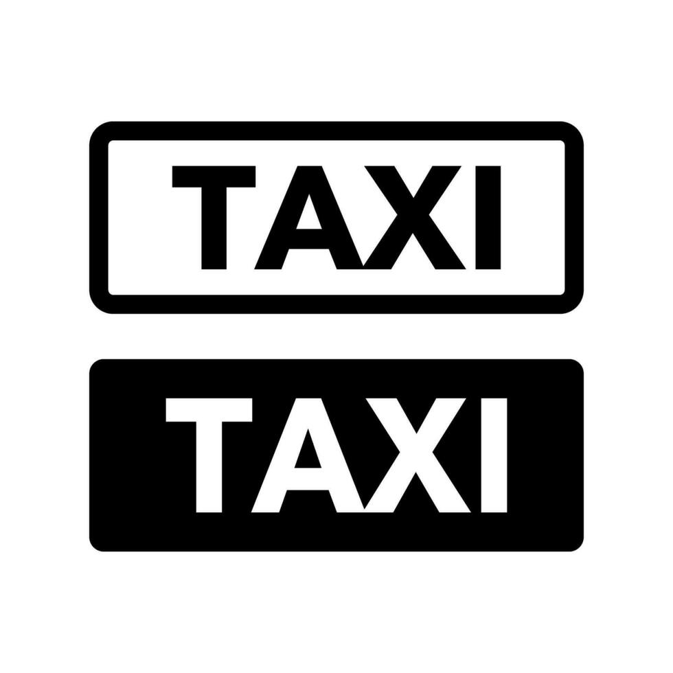 ikon uppsättning för taxi text logotyp låda. vektor. vektor