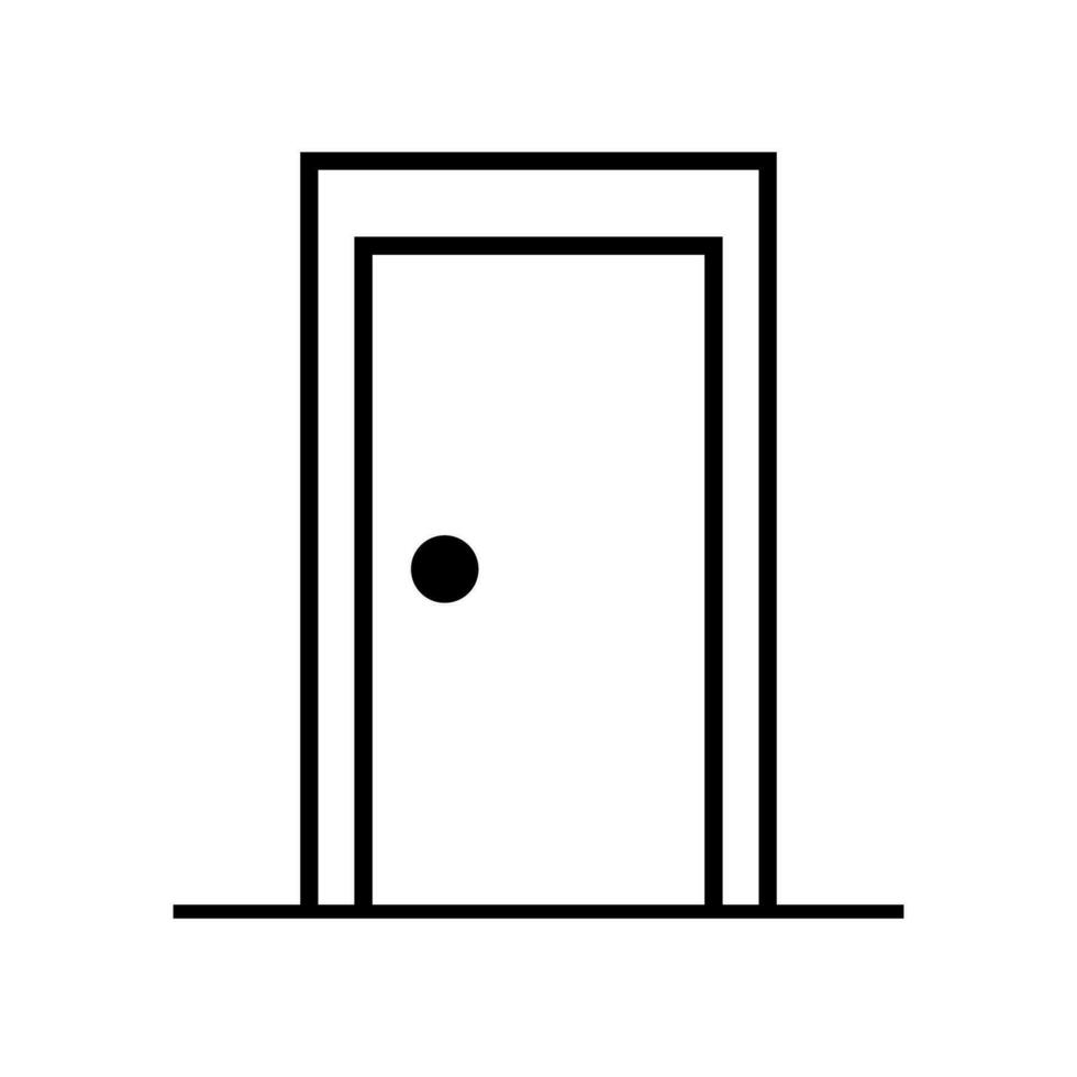 enkel dörr ikon. ingång. främre dörr. vektor. vektor