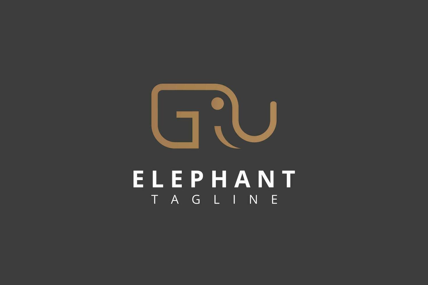 g brev logotyp design formning ett elefant vektor