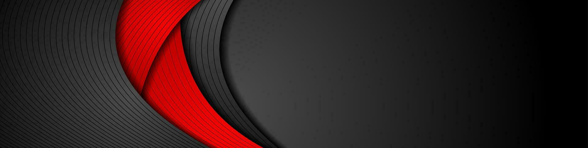 rot und schwarz abstrakt wellig korporativ Banner Design vektor