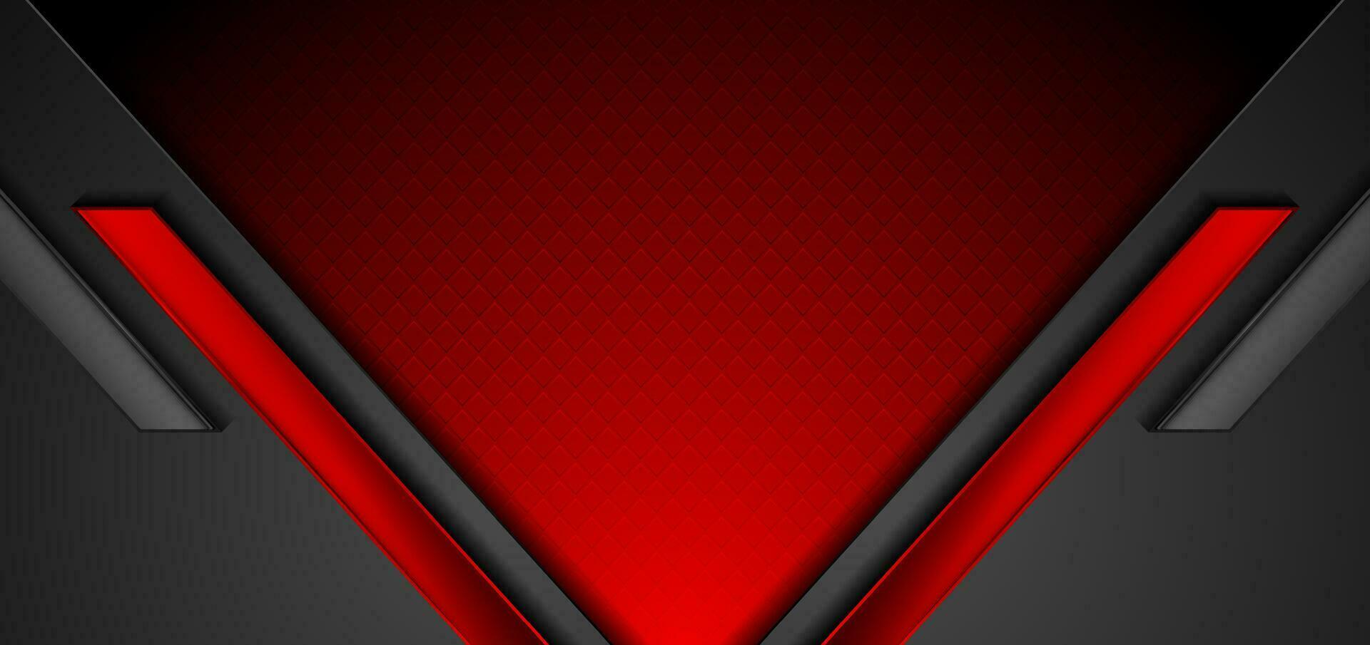 schwarz und rot abstrakt Technik geometrisch glänzend Hintergrund vektor