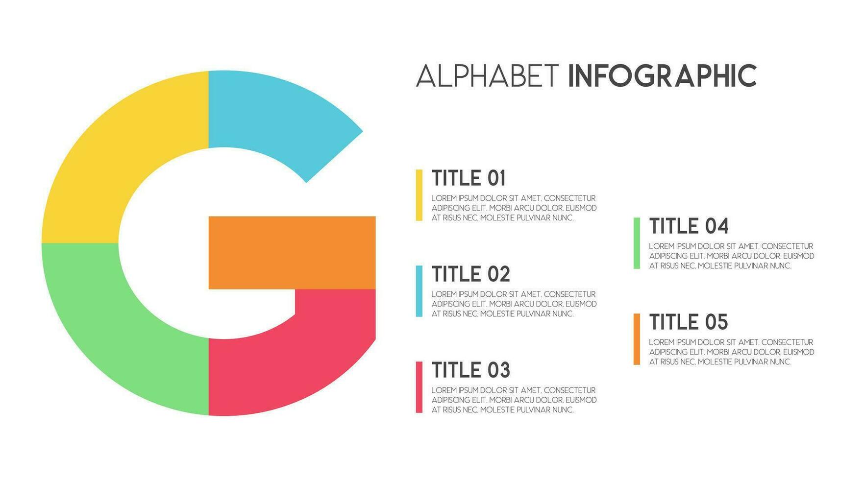 brev g vektor alfabet och Övrig element för infographics