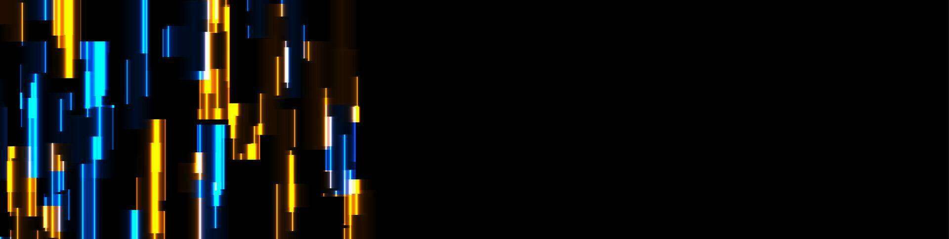 abstrakt tech lysande neon rader vektor bakgrund med tekniskt fel effekt