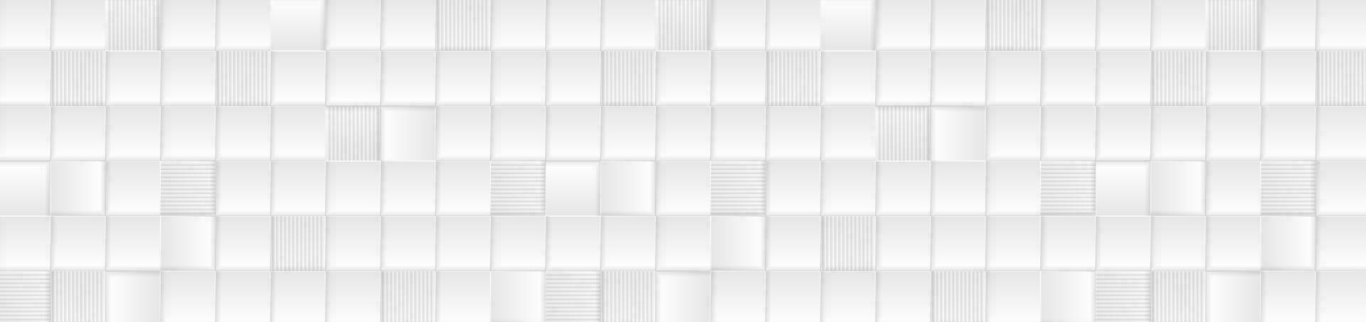 abstrakt Hi-Tech geometrisch Silber grau Quadrate Mosaik Banner vektor