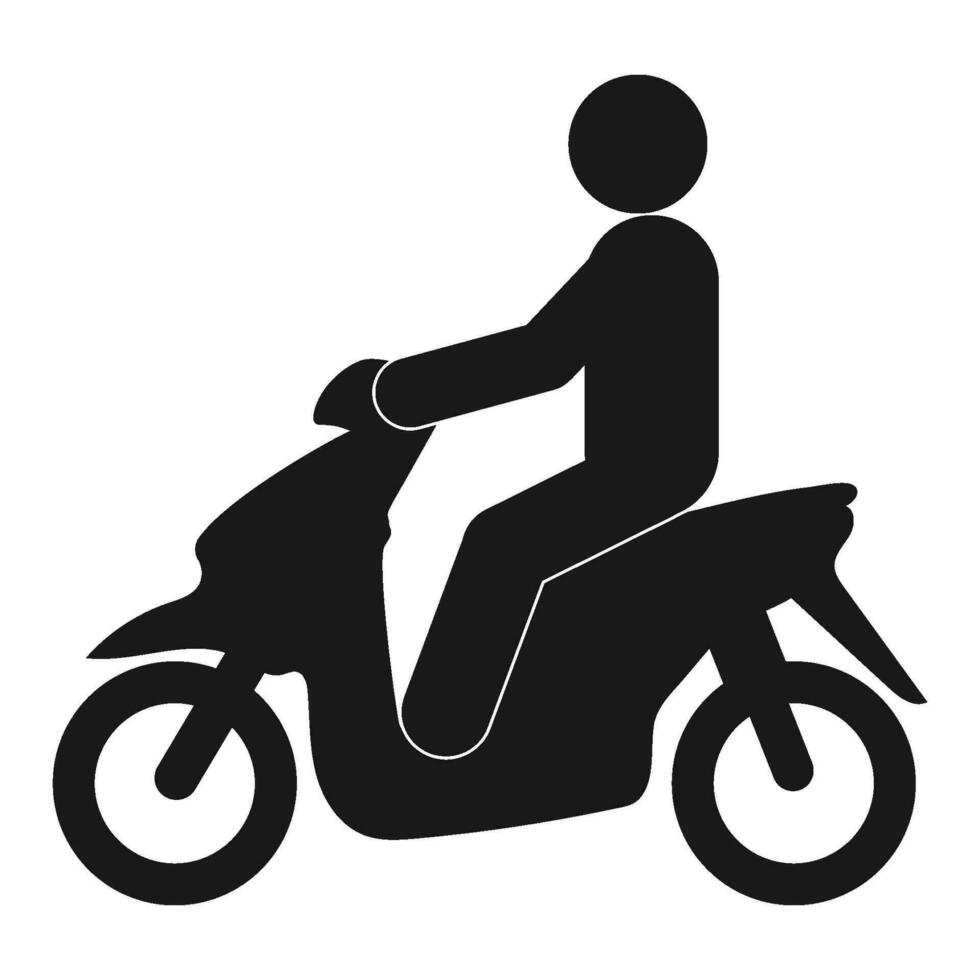 person ridning motorcykel ikon vektor