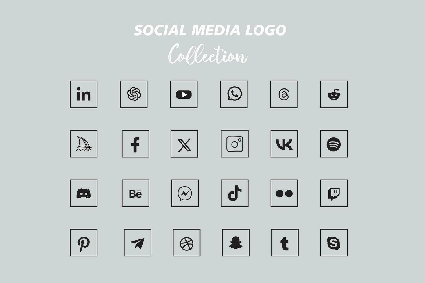populär social nätverk logotyp ikon samling vektor