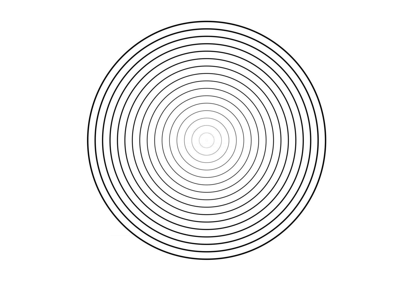 koncentrisk cirkel element. svartvit färgring. abstrakt vektorillustration för ljudvåg, monokrom grafik. vektor