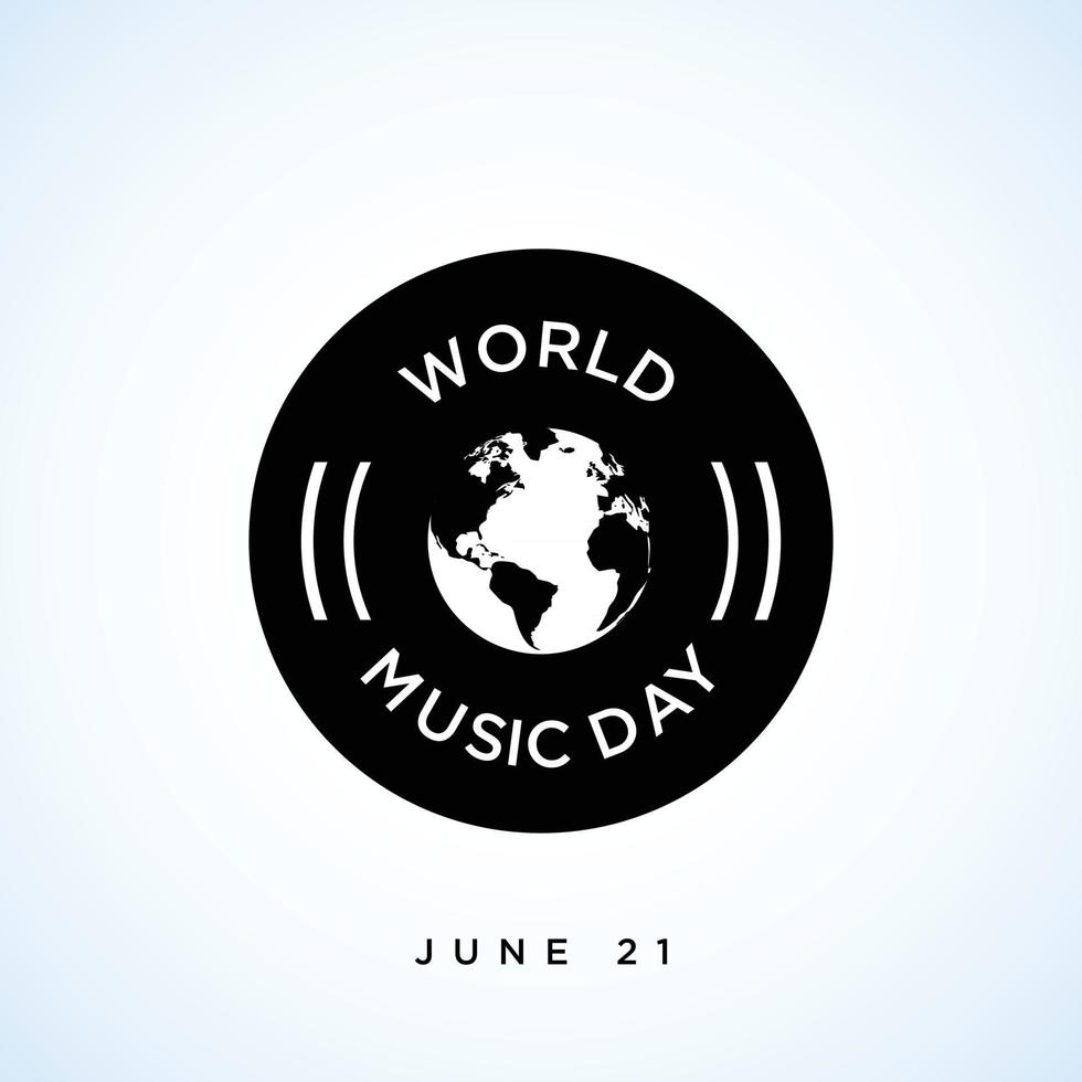 Happy World Music Day Feier Hand zeichnen Typografie - Vektor