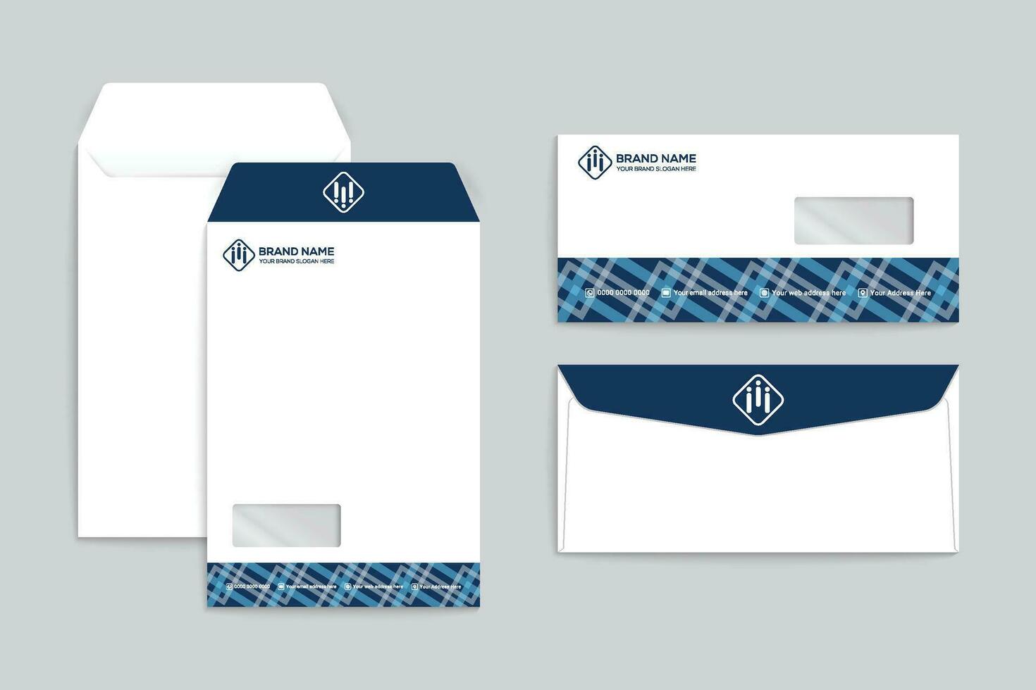 kuvert design med blå Färg vektor