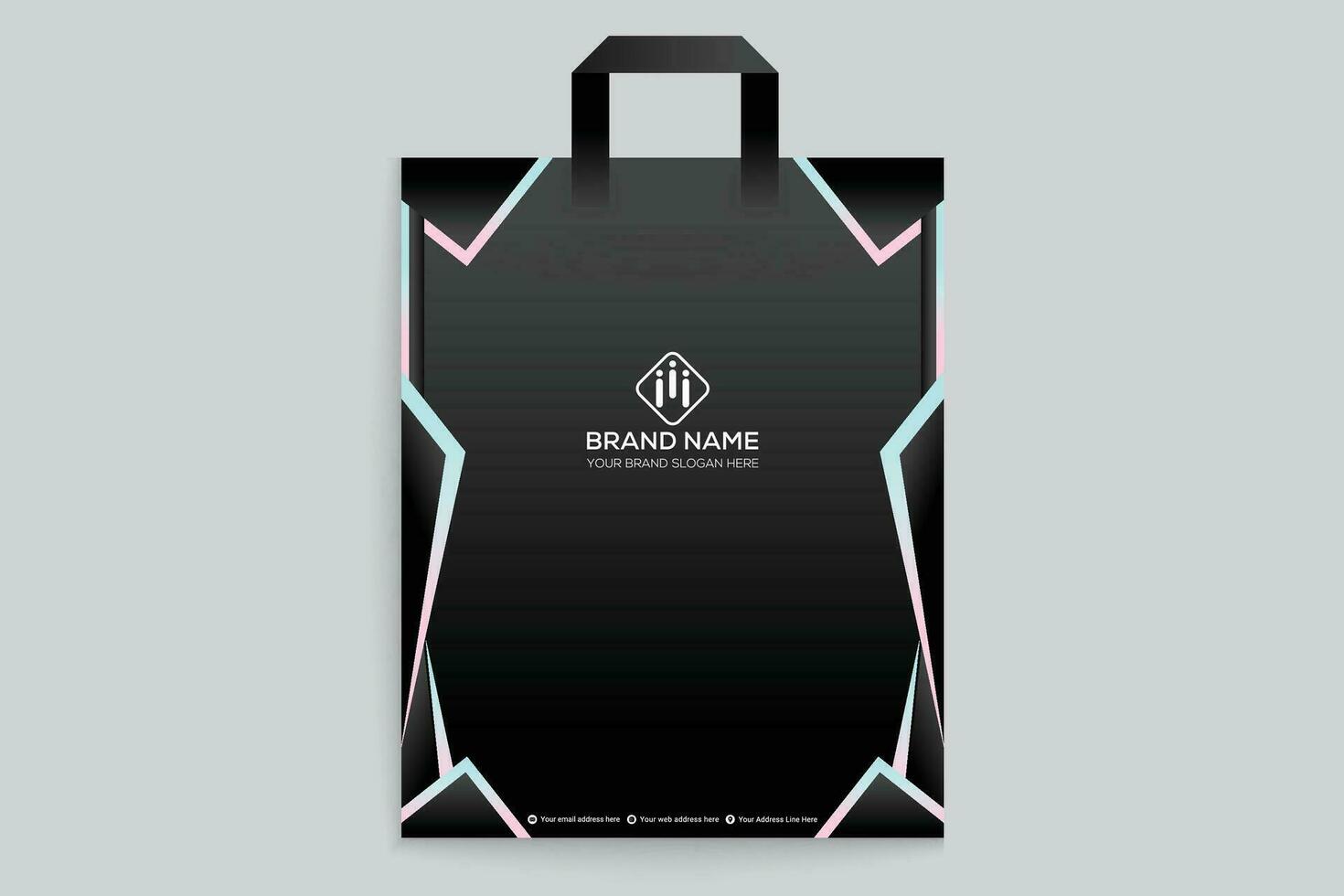 schwarz Farbe Einkaufen Tasche Design vektor