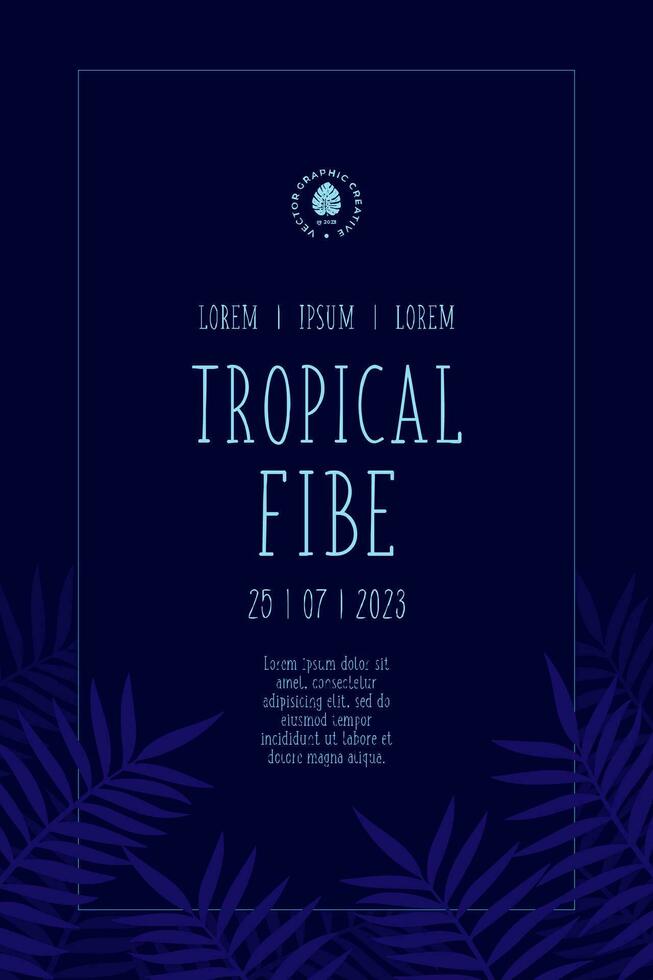 affisch hand dragen tropisk löv abstrakt klotter bakgrund design vektor