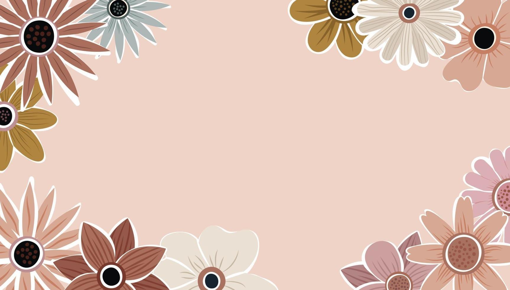 abstrakte Kunst Natur Hintergrund Vektor. trendiger Pflanzenrahmen. Design Hintergrundfarbe Blumen, dekorativer schöner Garten. botanische blätter und florales musterdesign für sommerverkaufsbanner. vektor