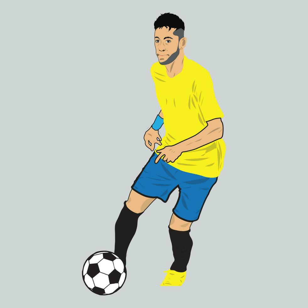 fotboll spelare innehav en boll vektor illustration