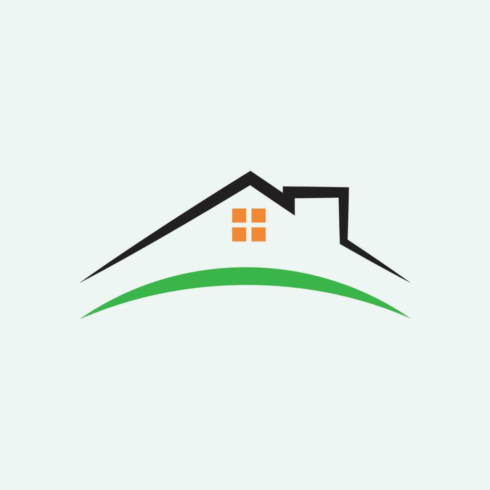 Vektor Grün Öko Haus Logo Konzept