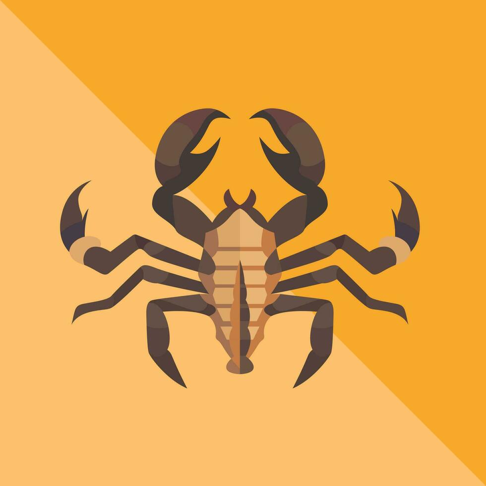 dyn scorpion platt stil stock illustration, smeringurus mesaensis vaejovidae platt stil stock vektor bild, scorpion klämma konst