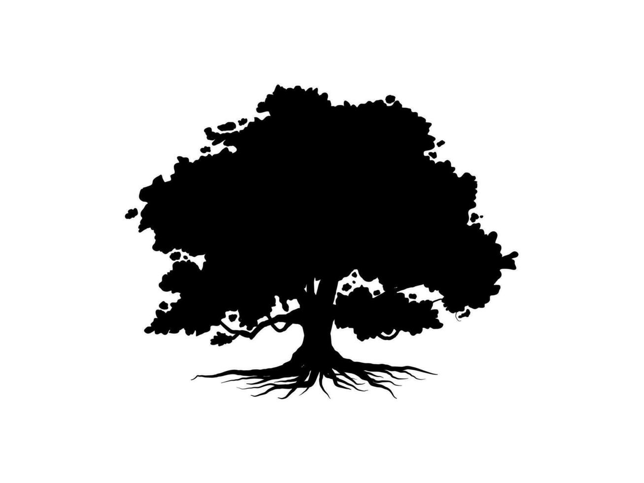 svart gren träd eller naken träd silhuetter. hand dragen isolerat illustrationer. vektor