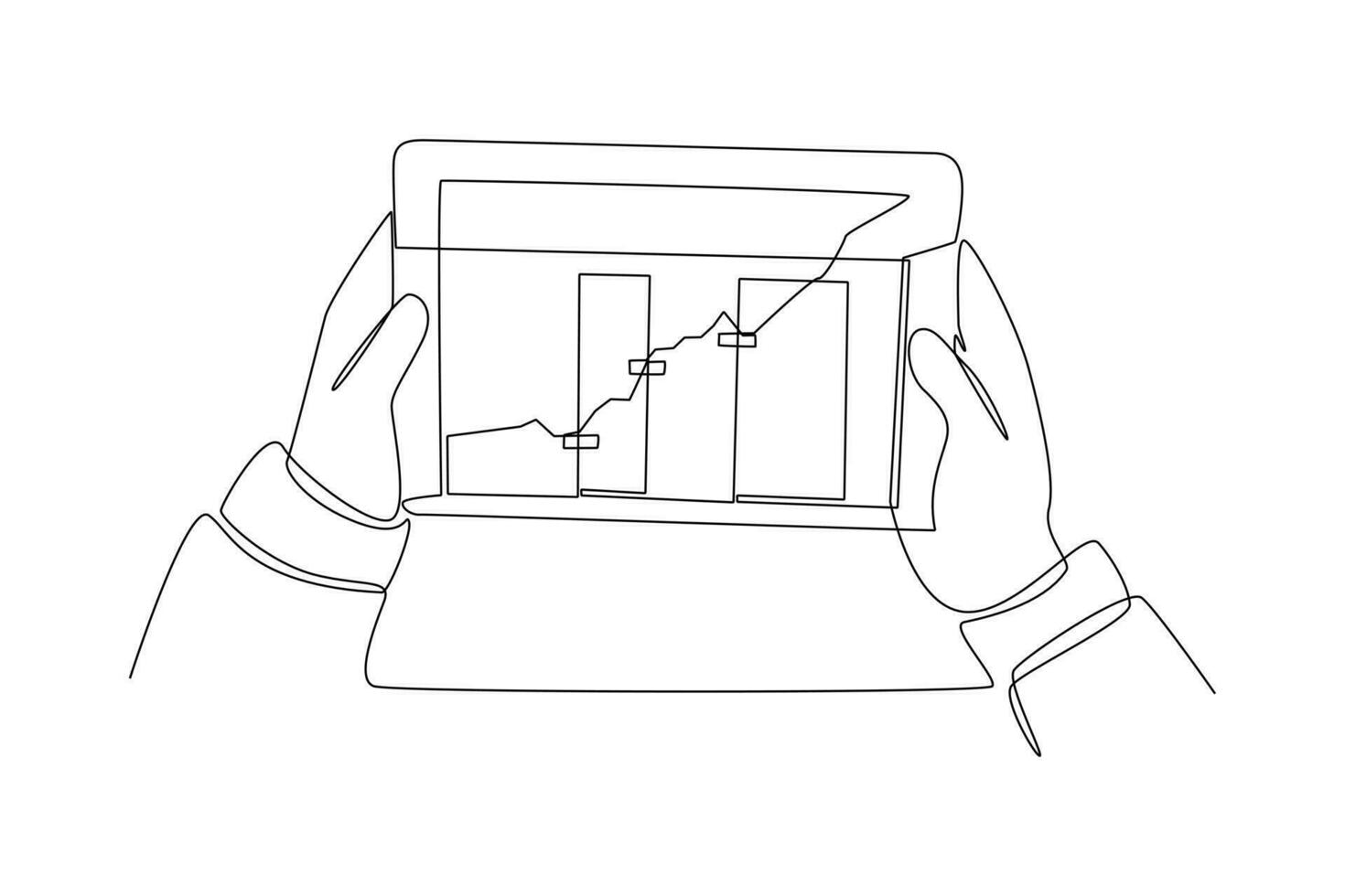 kontinuierlich einer Linie Zeichnung Investition und Lager Konzept. Single Linie zeichnen Design Vektor Grafik Illustration.