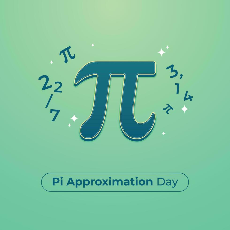 pi approximation dag design mall för hälsning. pi tecken design. pi vektor illustration. pi approximation design.