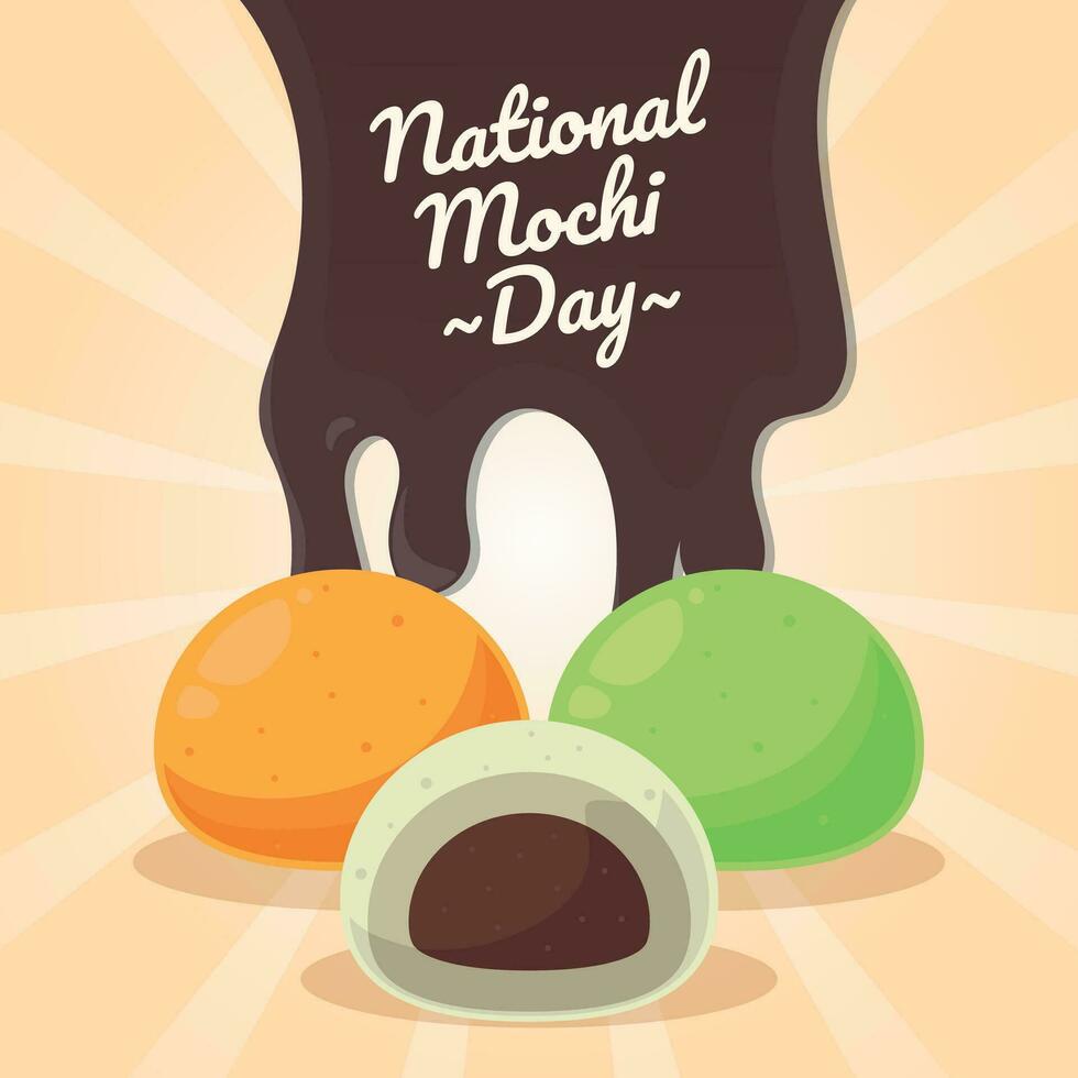 nationell mochi design mall för firande. mochi vektor design. mochi illustration. platt mochi design.