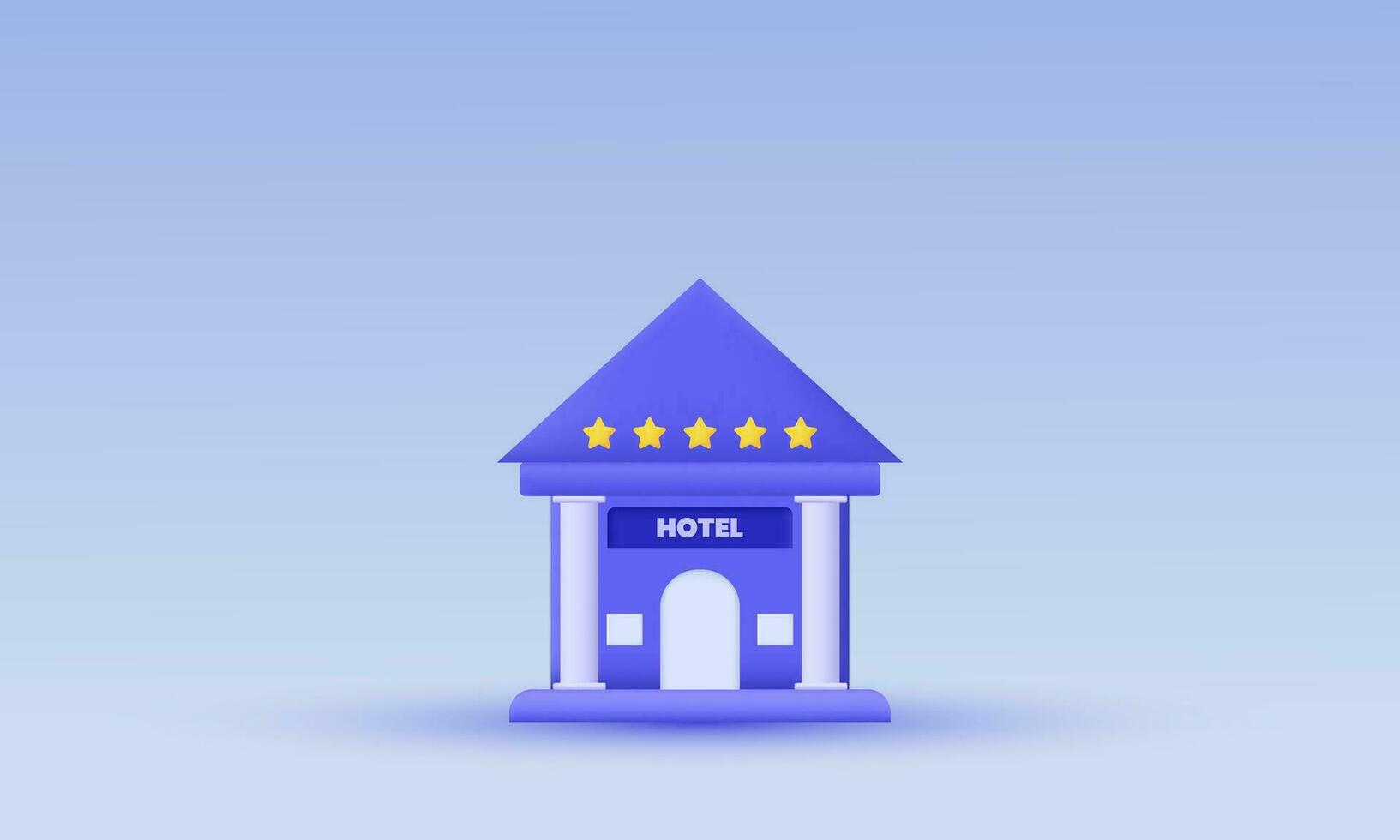 Illustration lila Hotel beiläufig Vektor Symbol 3d Symbole isoliert auf Hintergrund