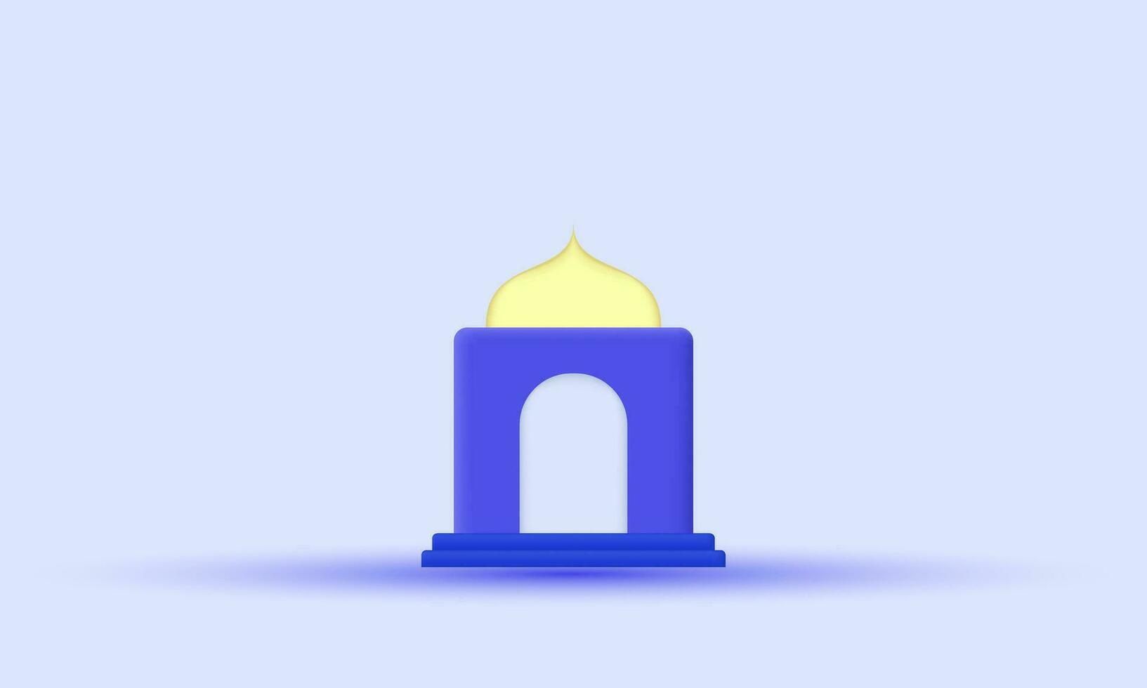 einzigartig lila Moschee Vektor Symbol 3d Symbole isoliert auf Hintergrund